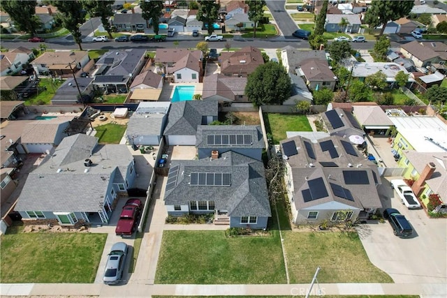 aerial view with a residential view