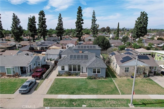 aerial view featuring a residential view