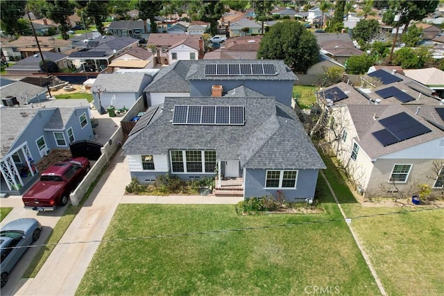 bird's eye view with a residential view