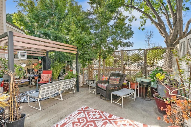 view of patio with fence