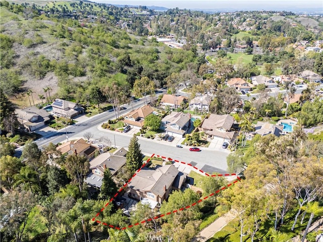 bird's eye view featuring a residential view