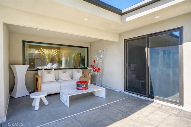 view of patio featuring an outdoor living space