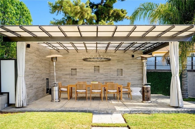 view of patio with outdoor dining area