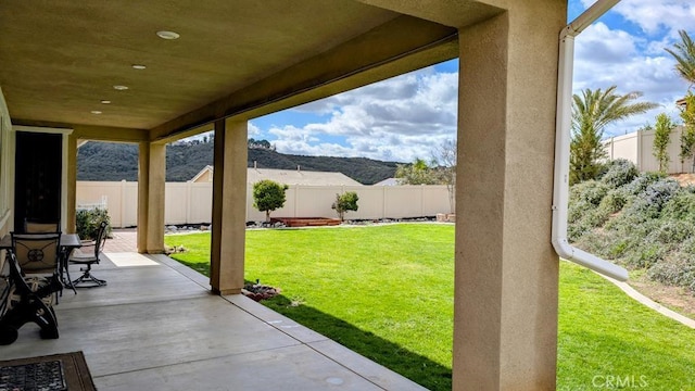 view of patio / terrace featuring a fenced backyard