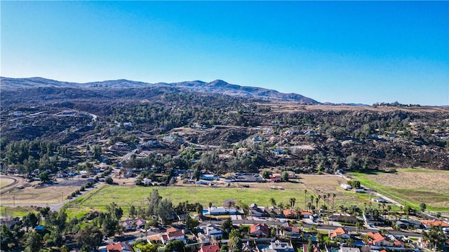 birds eye view of property featuring a mountain view