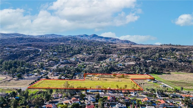 bird's eye view with a mountain view