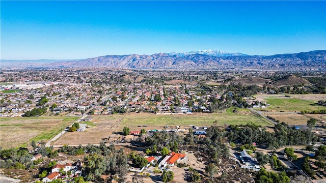 drone / aerial view with a mountain view