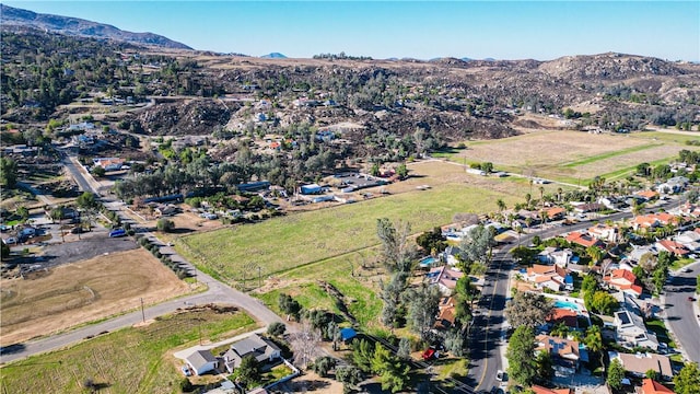 drone / aerial view featuring a mountain view