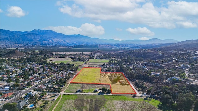 drone / aerial view with a mountain view