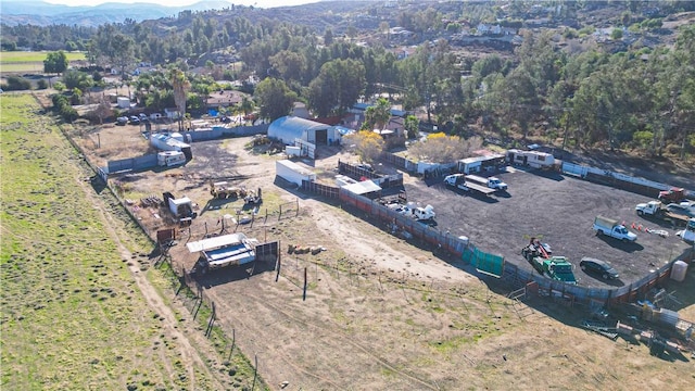 drone / aerial view featuring a mountain view