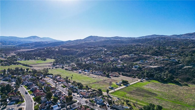 aerial view with a mountain view