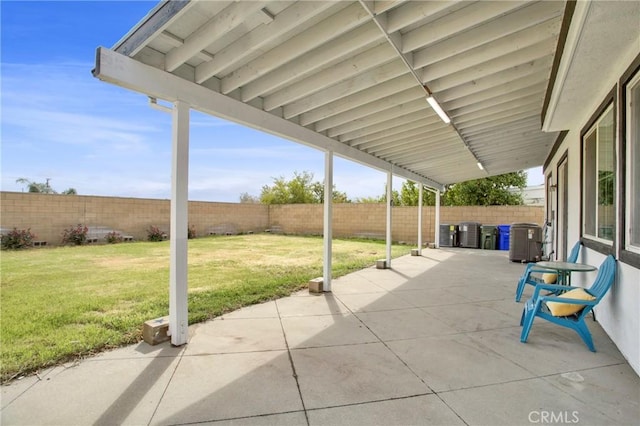 view of patio with a fenced backyard