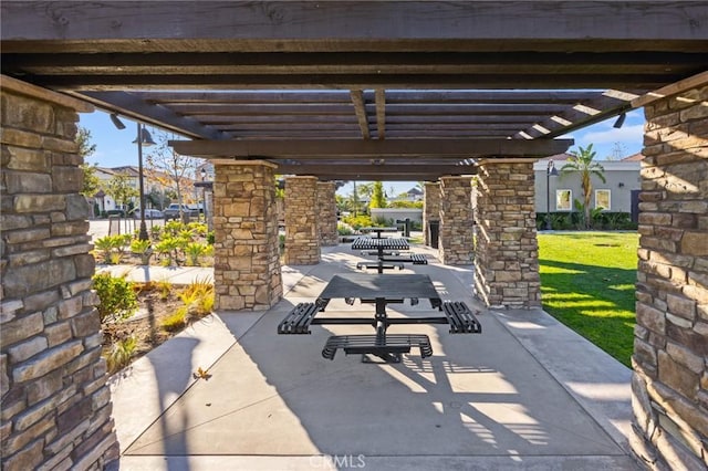 view of patio / terrace with a pergola