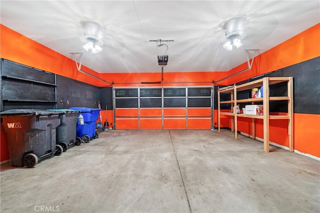 garage featuring a garage door opener