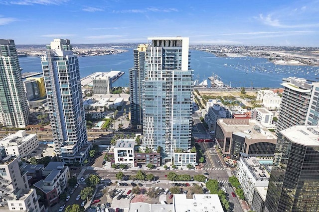 property's view of city with a water view