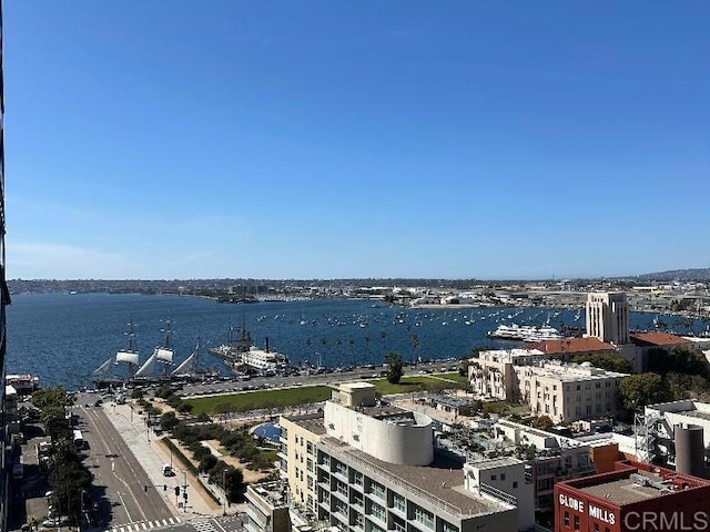 property view of water featuring a view of city