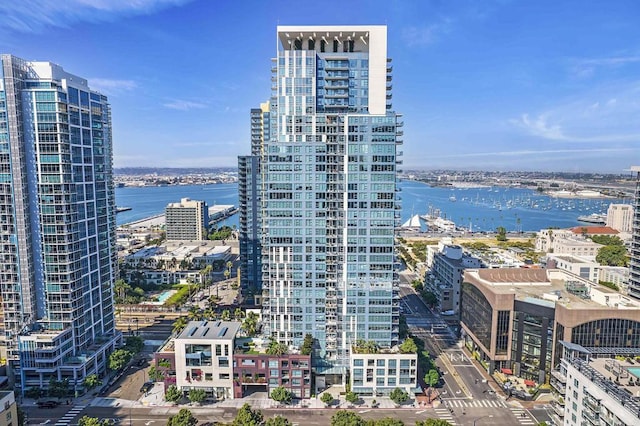 view of city featuring a water view