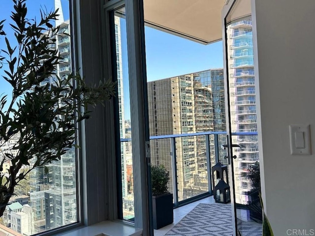 balcony featuring a view of city