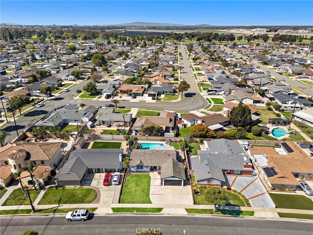 drone / aerial view with a residential view