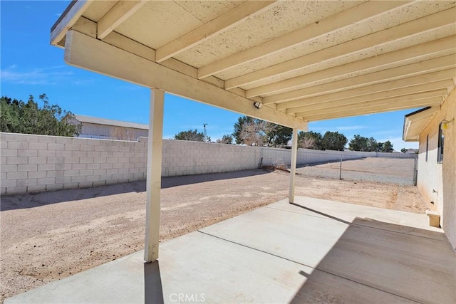 view of patio / terrace featuring a fenced backyard