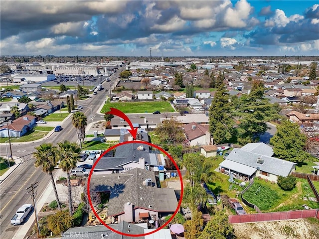 drone / aerial view featuring a residential view