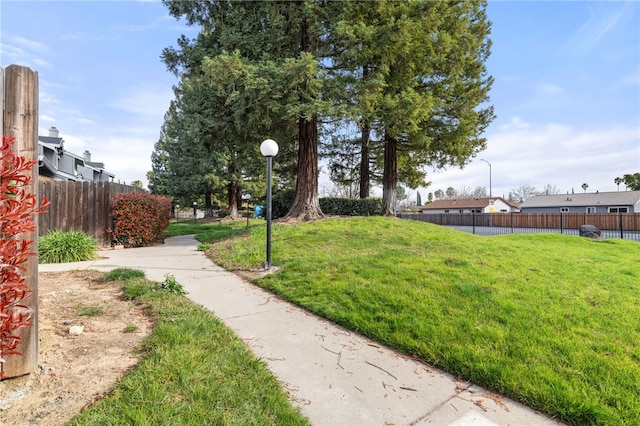 view of yard featuring fence