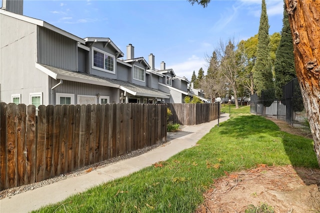 view of yard with fence