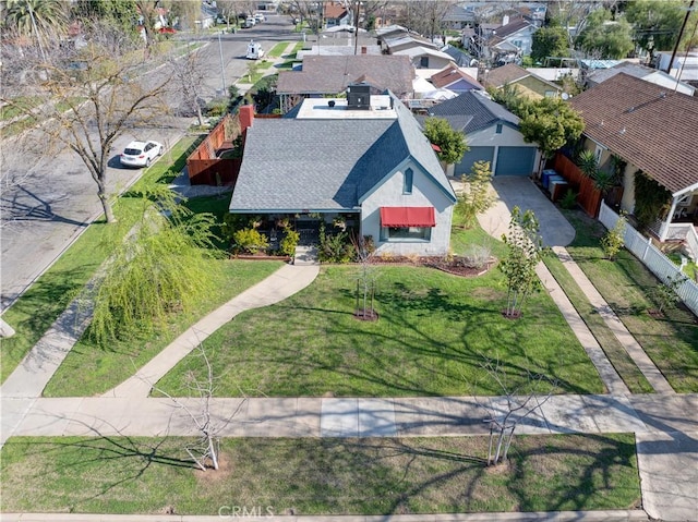 aerial view with a residential view