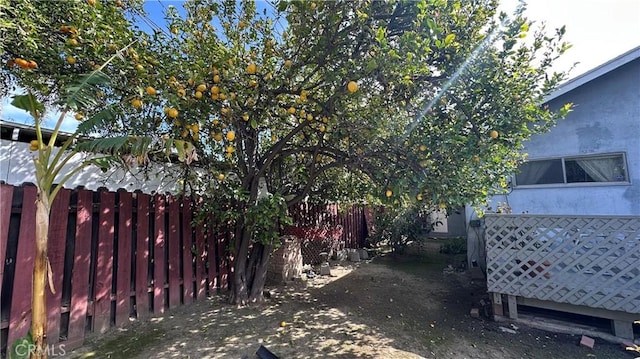 view of yard with fence