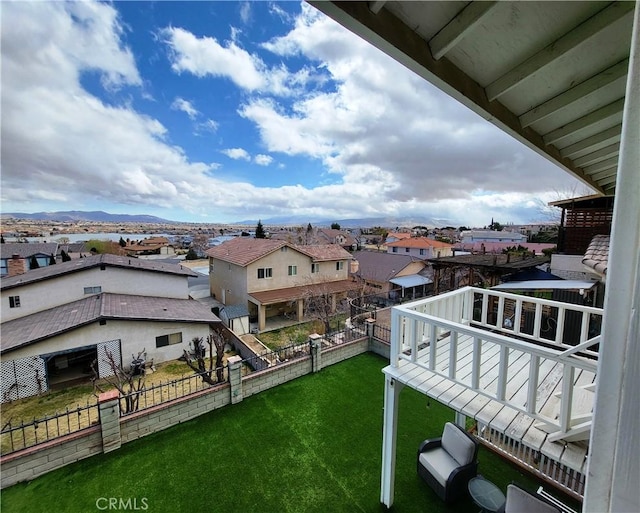 balcony with a residential view