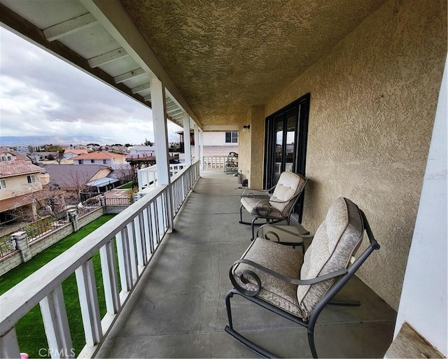 balcony with a residential view