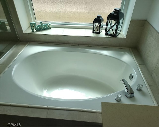 interior details with a garden tub