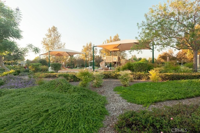 view of yard featuring playground community