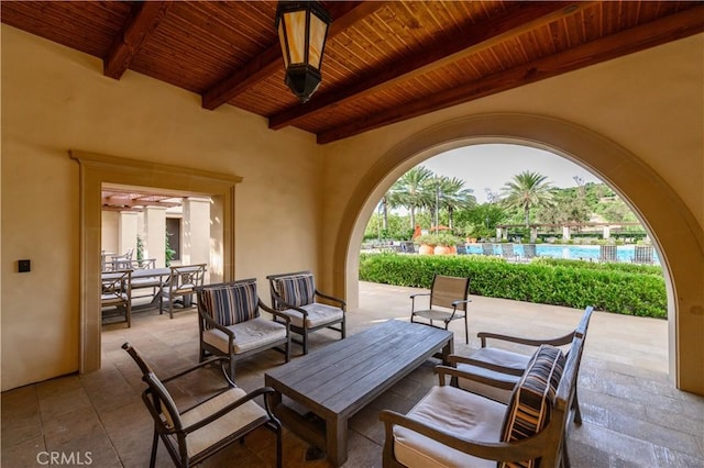 view of patio / terrace featuring an outdoor hangout area