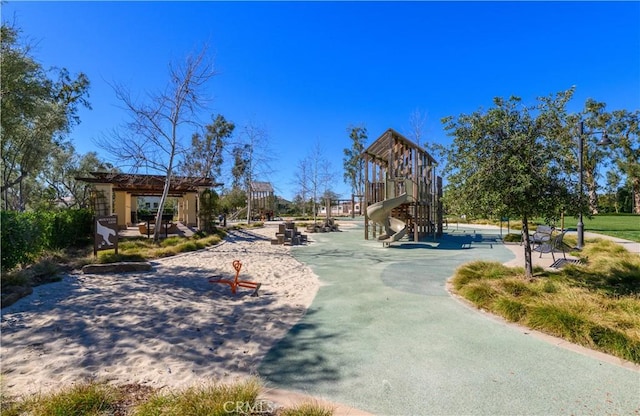 exterior space featuring playground community