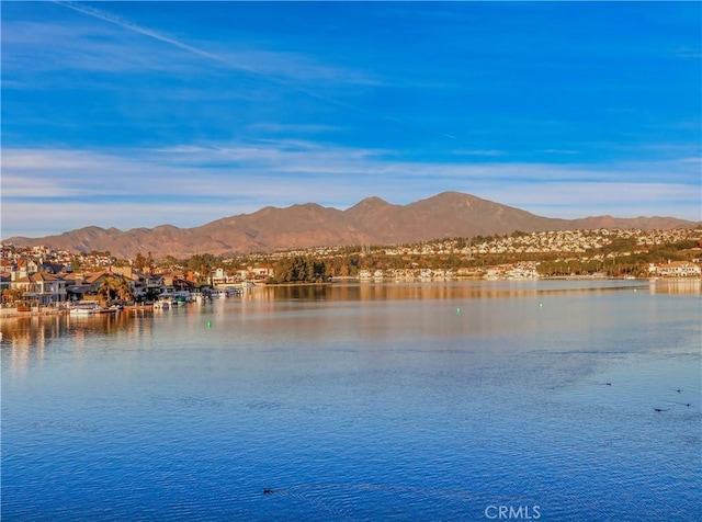 property view of water featuring a mountain view