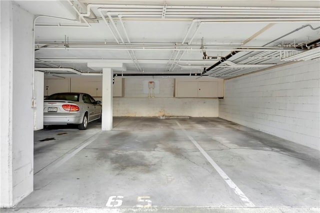 view of parking garage