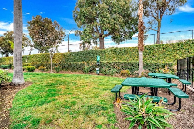 view of yard with fence