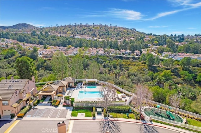 aerial view featuring a mountain view