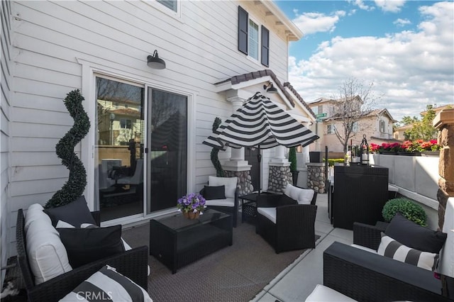 view of patio / terrace with an outdoor living space