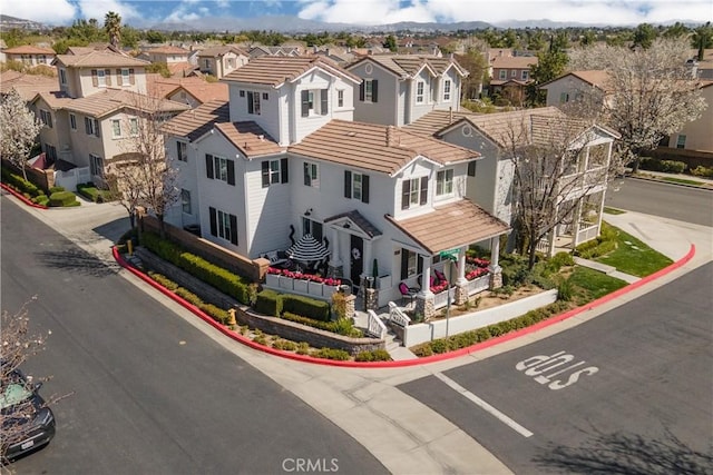 aerial view featuring a residential view