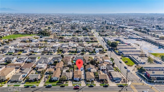 aerial view with a residential view