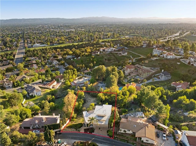 bird's eye view with a residential view