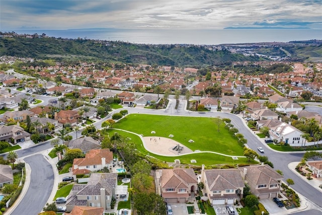 aerial view with a residential view