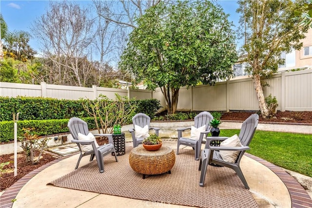 view of patio / terrace featuring a fenced backyard