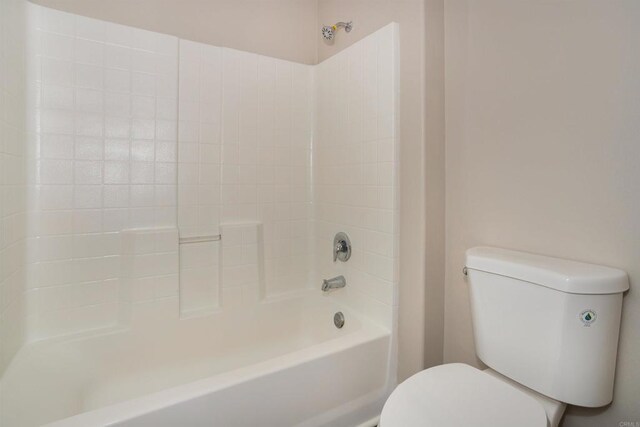 full bathroom with toilet and shower / tub combination