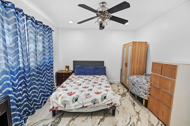 bedroom featuring a ceiling fan