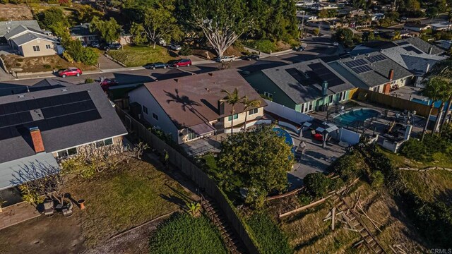 aerial view featuring a residential view