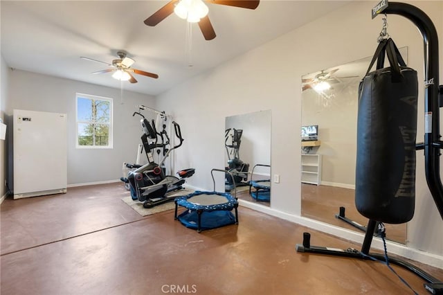 exercise area with baseboards