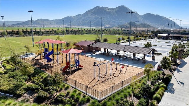 exterior space featuring a mountain view and a rural view